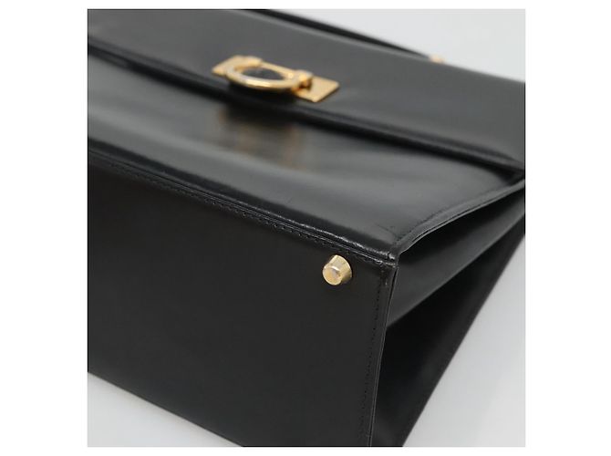 Borsa a mano in pelle nera e oro Gianni Versace Auth bs26704 Nero D'oro - vista 9