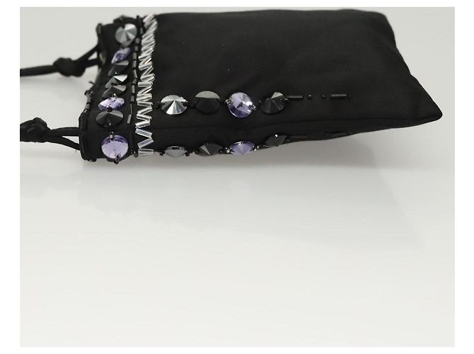 PRADA Borsa a Spalla in Nylon Nero Argento Autentica 118631 - vista 4