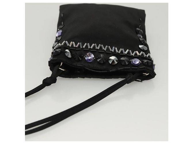 PRADA Borsa a Spalla in Nylon Nero Argento Autentica 118631 - vista 6