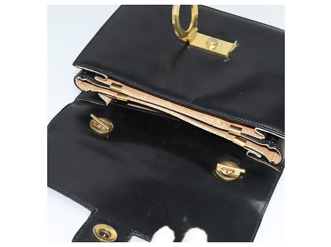 Céline Borsa a mano CELINE in pelle nera e oro Auth 125958 Nero D'oro - vista 10