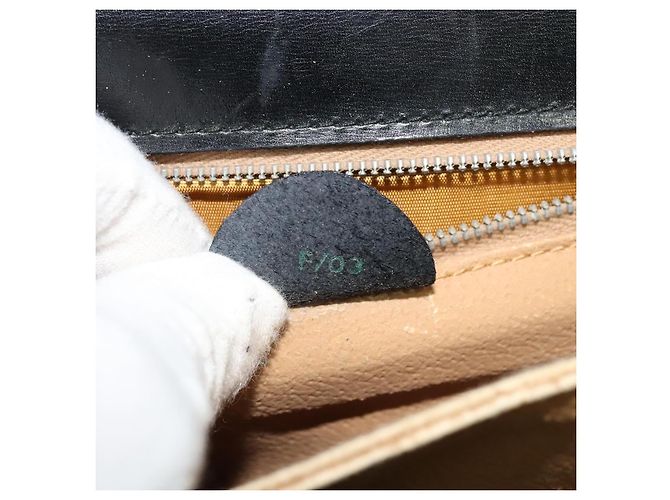 Céline Borsa a mano CELINE in pelle nera e oro Auth 125958 Nero D'oro - vista 12