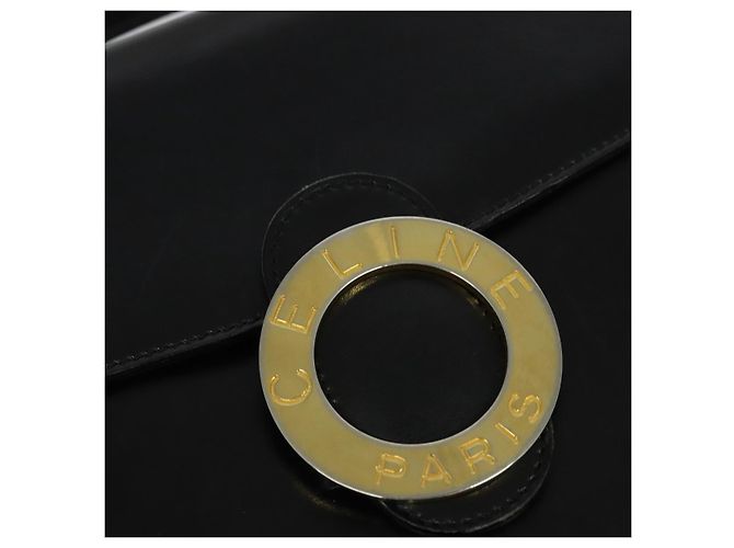Céline Borsa a mano CELINE in pelle nera e oro Auth 125958 Nero D'oro - vista 17