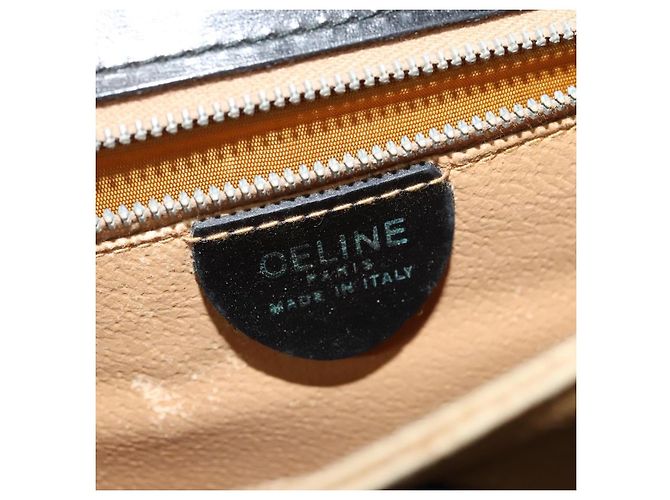 Céline Borsa a mano CELINE in pelle nera e oro Auth 125958 Nero D'oro - vista 18