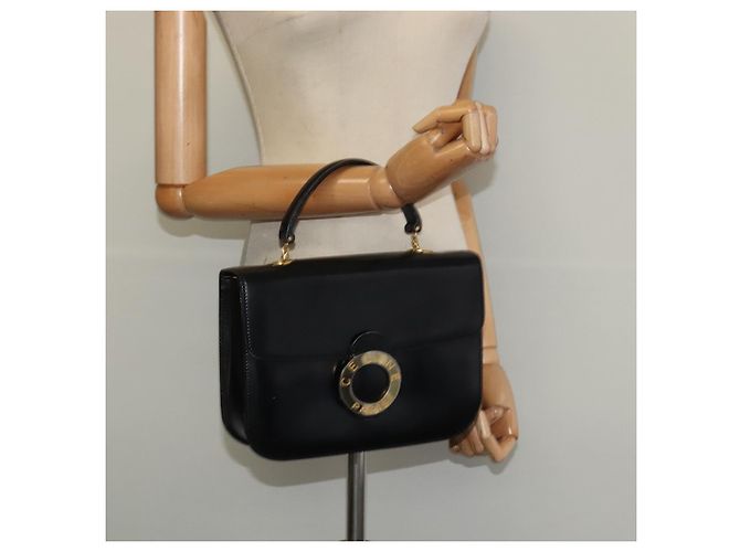 Céline Borsa a mano CELINE in pelle nera e oro Auth 125958 Nero D'oro - vista 22