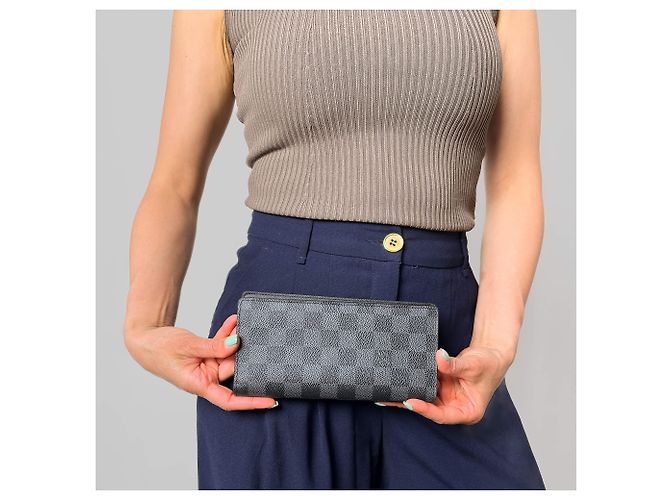 Louis Vuitton Portafoglio verticale lungo in tela Brazza Damier Graphite Multicolore - vista 2