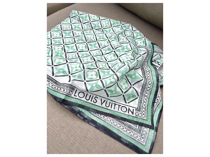 Pareo Louis Vuitton Monograma Flor Verde Algodón - vista 6