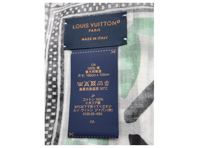 Pareo Louis Vuitton Monograma Flor Verde Algodón - vista 7
