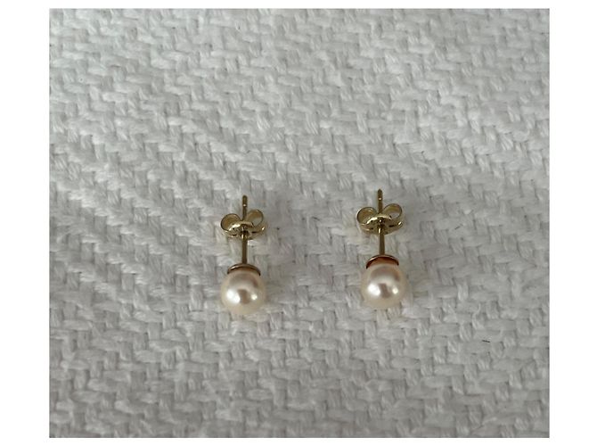 Autre Marque Ohrringe aus 14kt Gold mit Steinen und Perle Mehrfarben - Ansicht 6