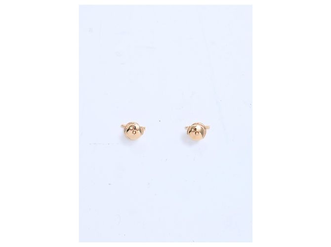 Pendientes pequeños Echappee en metal dorado rosa Hermès Castaño - vista 4