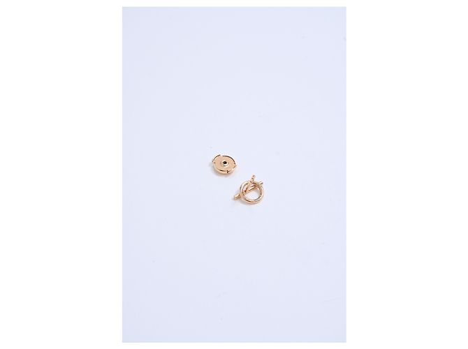 Pendientes pequeños Echappee en metal dorado rosa Hermès Castaño - vista 5