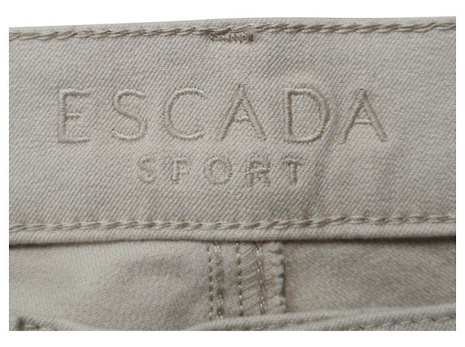 Jeans de pierna recta Escada en denim de algodón beige - vista 3