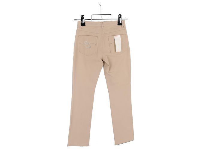 Jeans de pierna recta Escada en denim de algodón beige - vista 6