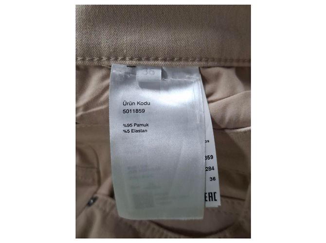 Jeans de pierna recta Escada en denim de algodón beige - vista 8