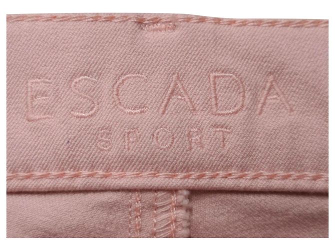 Jeans de pierna recta Escada en denim de algodón rosa - vista 4