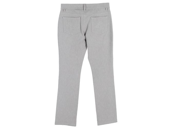 Jeans a gamba dritta Escada in denim di cotone grigio - vista 2