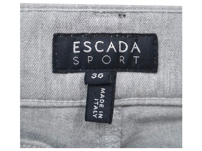 Jeans a gamba dritta Escada in denim di cotone grigio - vista 3