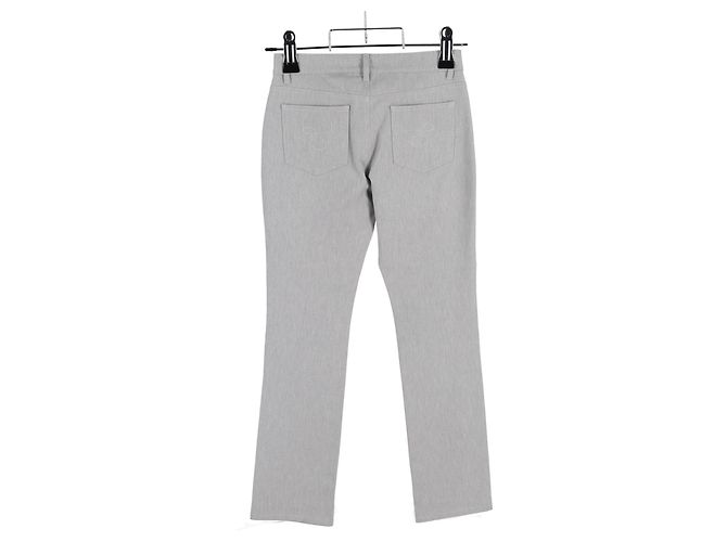Jeans a gamba dritta Escada in denim di cotone grigio - vista 5