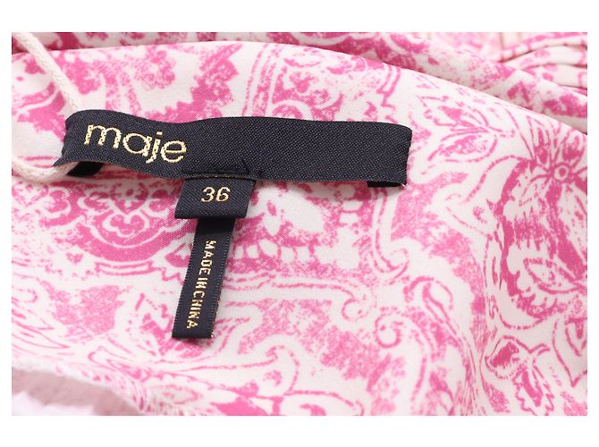 Maje Rockinal bedrucktes Kleid aus rosa Polyester Pink - Ansicht 10
