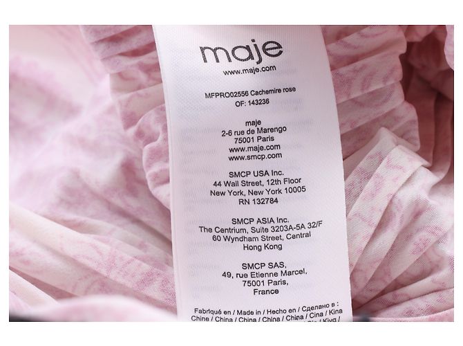 Maje Rockinal bedrucktes Kleid aus rosa Polyester Pink - Ansicht 11