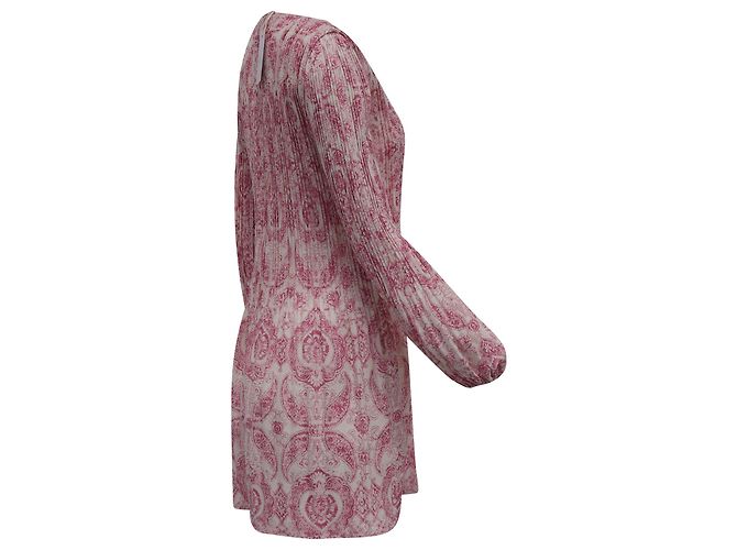 Maje Rockinal bedrucktes Kleid aus rosa Polyester Pink - Ansicht 2