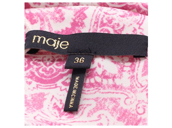 Maje Rockinal bedrucktes Kleid aus rosa Polyester Pink - Ansicht 4