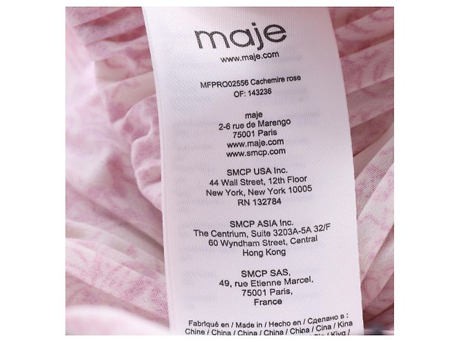 Maje Rockinal bedrucktes Kleid aus rosa Polyester Pink - Ansicht 5