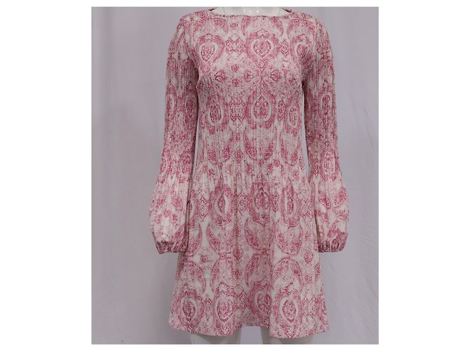Maje Rockinal bedrucktes Kleid aus rosa Polyester Pink - Ansicht 7