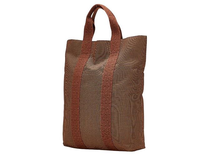 Hermès Herline Canvas Tote Bag Braun - Ansicht 2