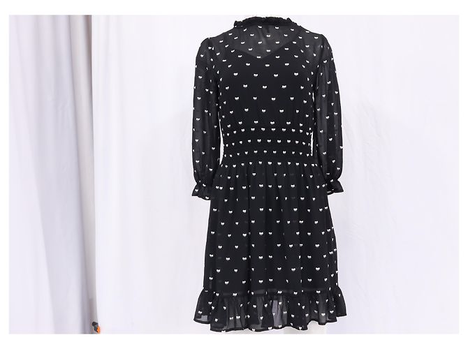 Maje Rythonoeud Mini-Kleid mit Druck aus schwarzem Polyester - Ansicht 11