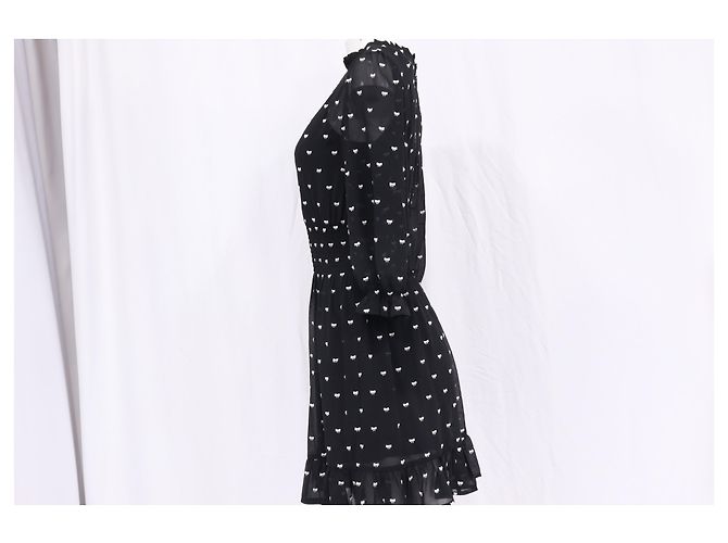 Maje Rythonoeud Mini-Kleid mit Druck aus schwarzem Polyester - Ansicht 12