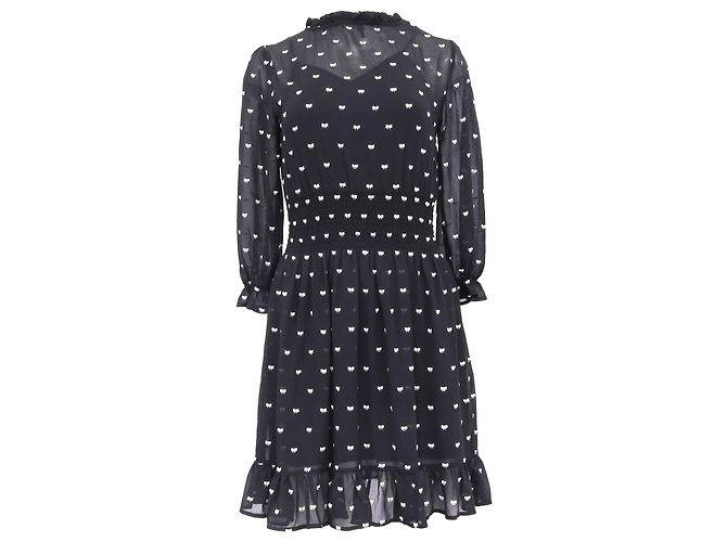 Maje Rythonoeud Mini-Kleid mit Druck aus schwarzem Polyester - Ansicht 3