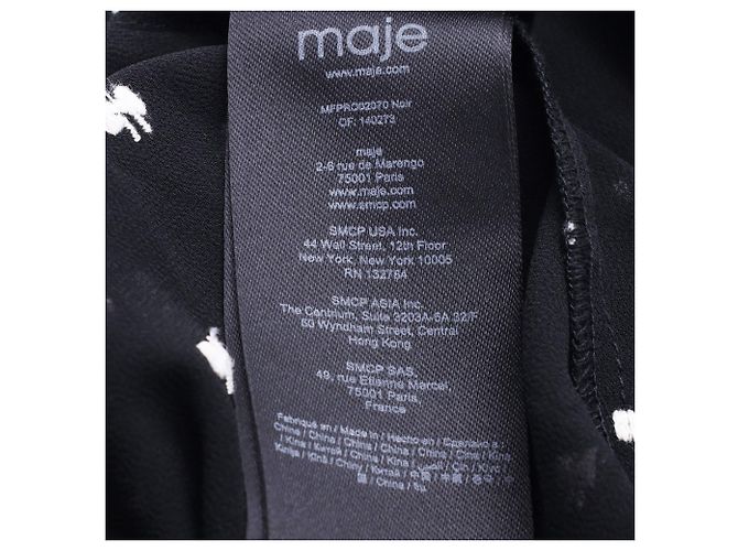 Maje Rythonoeud Mini-Kleid mit Druck aus schwarzem Polyester - Ansicht 4