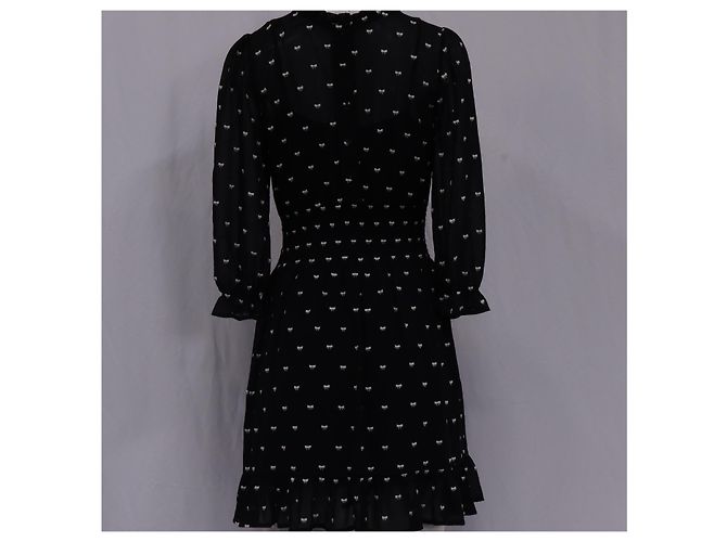 Maje Rythonoeud Mini-Kleid mit Druck aus schwarzem Polyester - Ansicht 7