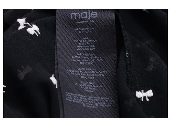 Maje Rythonoeud Mini-Kleid mit Druck aus schwarzem Polyester - Ansicht 9