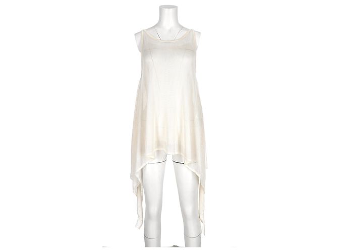 Top asimétrico sin mangas Emilio Pucci en viscosa blanca Blanco Crudo - vista 6