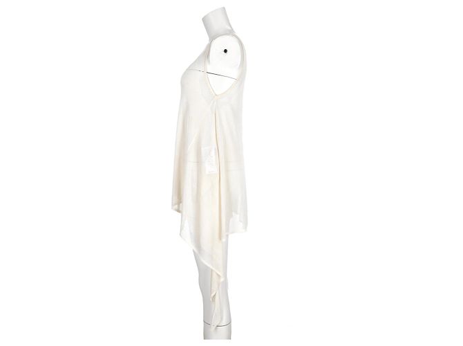 Top asimétrico sin mangas Emilio Pucci en viscosa blanca Blanco Crudo - vista 7