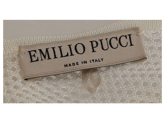 Top asimétrico sin mangas Emilio Pucci en viscosa blanca Blanco Crudo - vista 9
