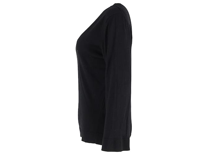 Totême V-Ausschnitt Pullover aus schwarzer Kaschmir - Ansicht 2