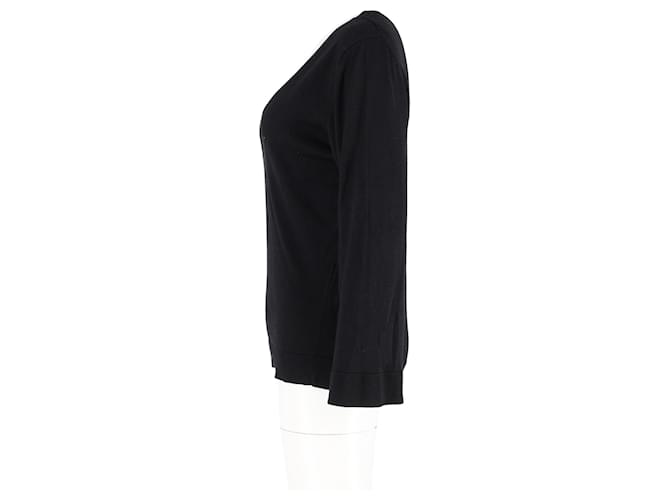 Totême V-Ausschnitt Pullover aus schwarzer Kaschmir - Ansicht 5