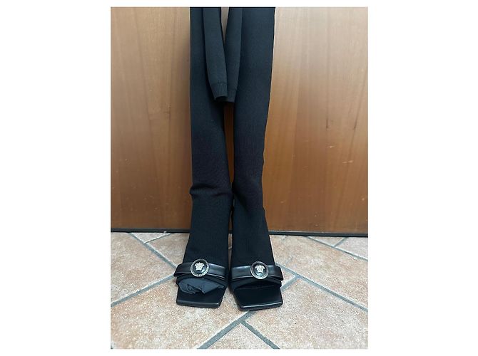 Botas altas de cinta Gianni Versace Negro Plata - vista 15