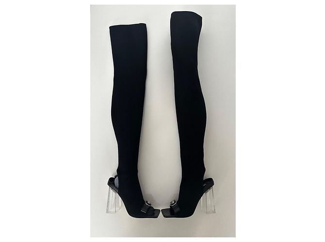 Botas altas de cinta Gianni Versace Negro Plata - vista 16