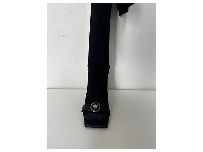 Botas altas de cinta Gianni Versace Negro Plata - vista 4
