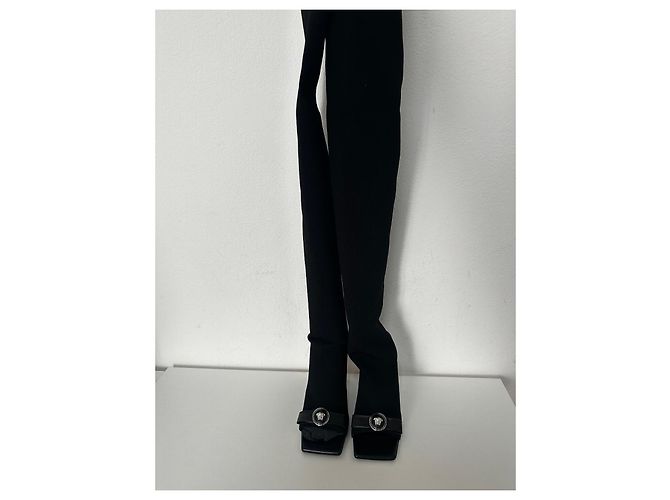 Botas altas de cinta Gianni Versace Negro Plata - vista 6