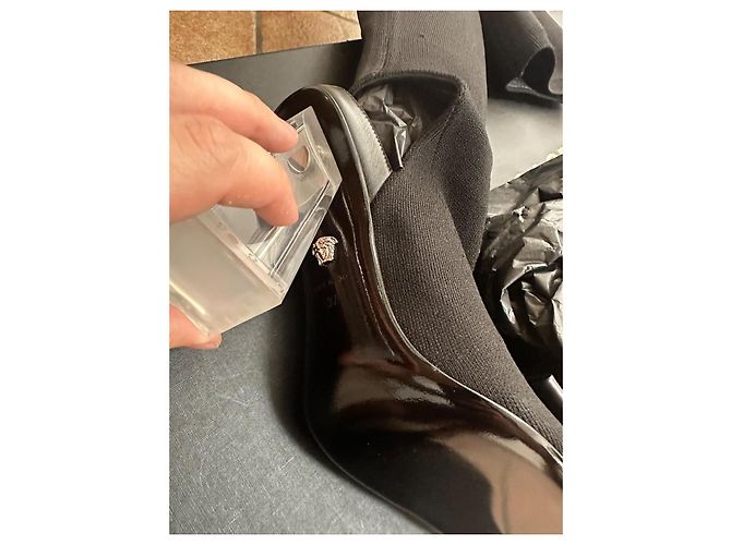Botas altas de cinta Gianni Versace Negro Plata - vista 9