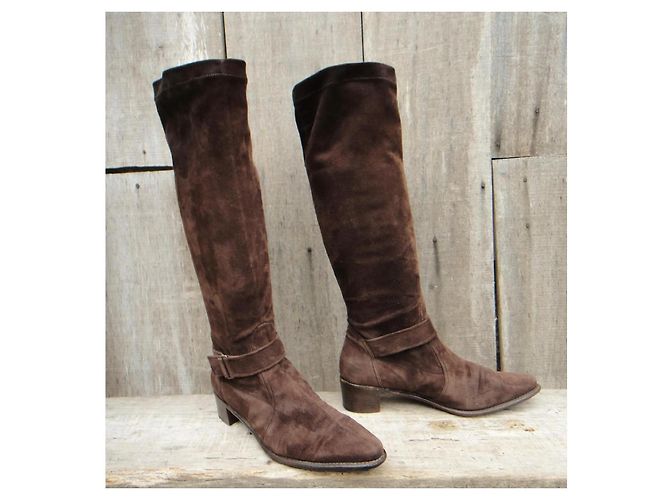 Botas Paraboot Marrón Oscuro Ante - vista 2
