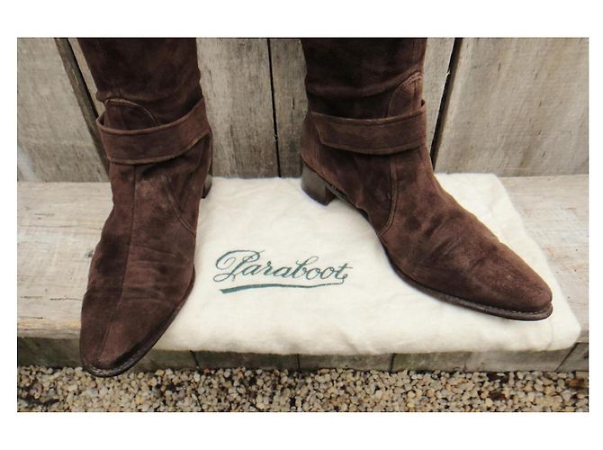 Botas Paraboot Marrón Oscuro Ante - vista 3