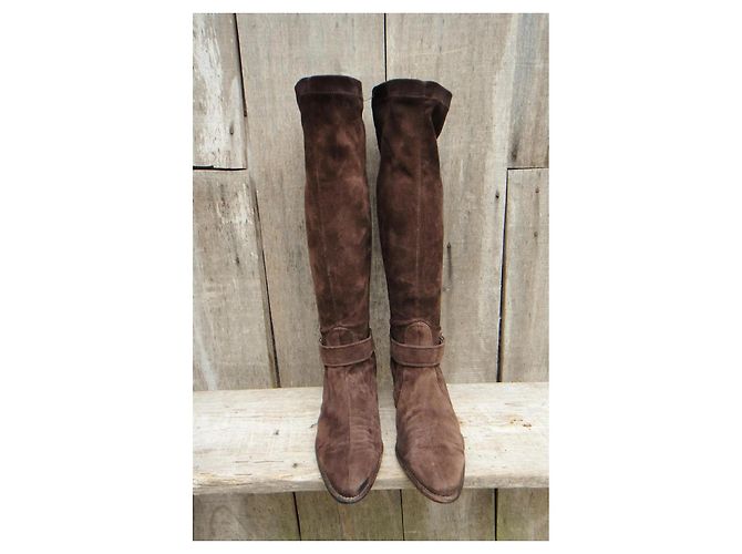 Botas Paraboot Marrón Oscuro Ante - vista 4
