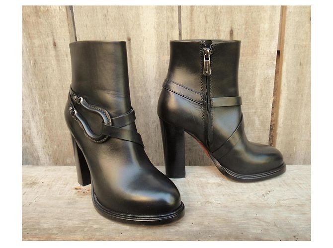 Botines Santoni de piel negra Negro - vista 3