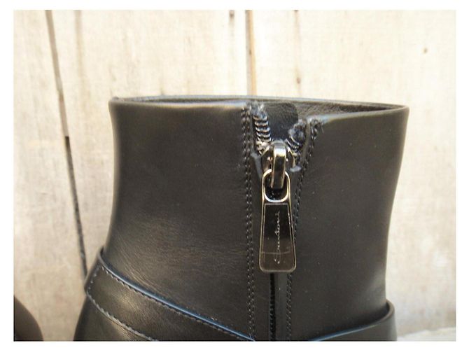 Botines Santoni de piel negra Negro - vista 4
