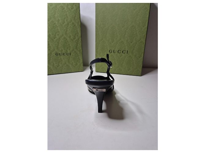 Gucci Slinback Pumps Schwarz Monogramm Canvas - Ansicht 4